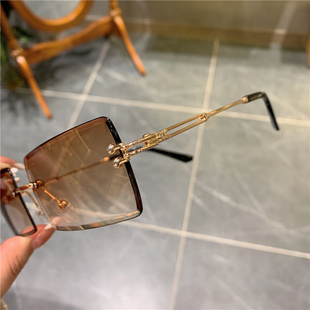 Square Frameless Clip Shades For Women Wholesale Retro Vinta