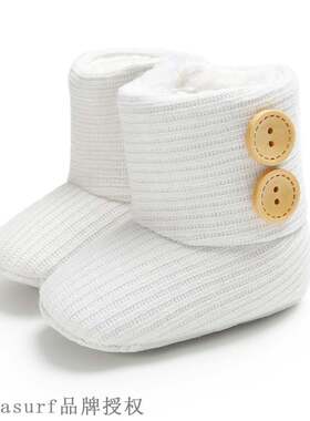 极速Autumn and winter wool baby shoes 0-1 years old soft sol