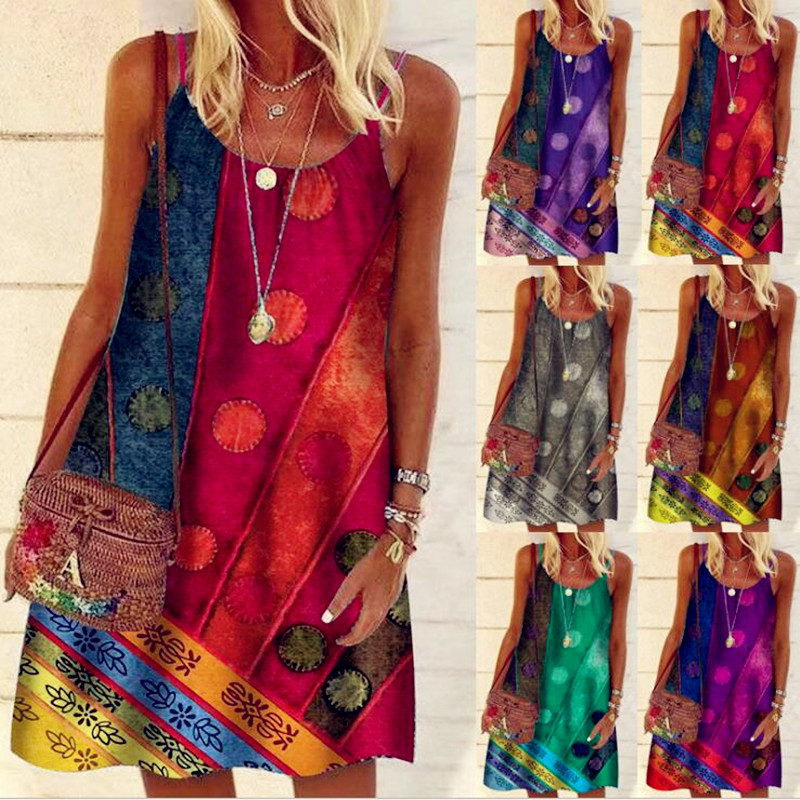 Women 2022 Loose Floral Boho Vintage Casual Ruffles Befree S