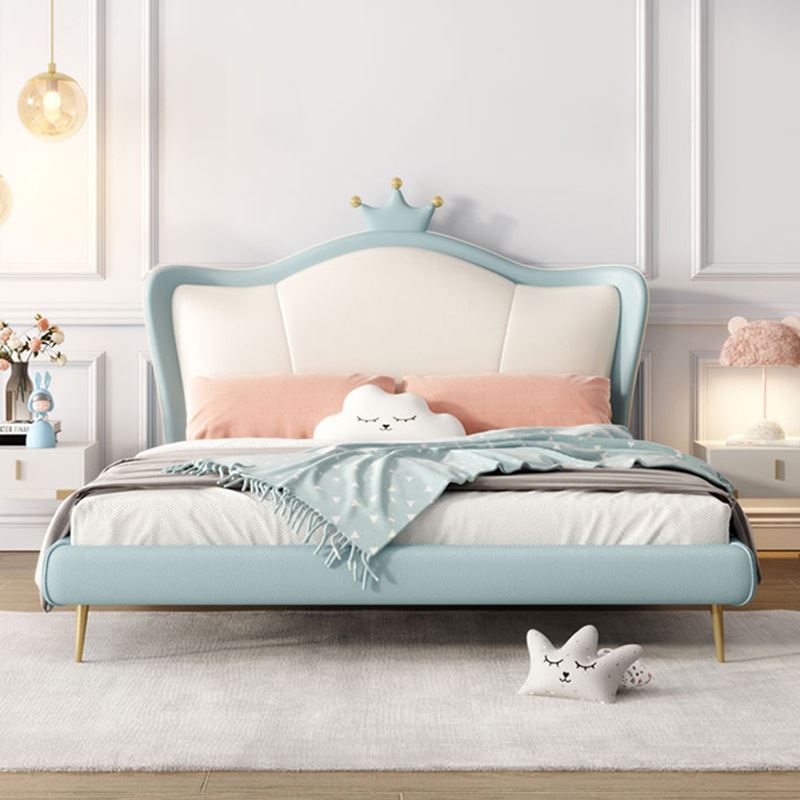 儿童皮艺床小户型公主床粉色1.2米1.5米1.8米单人床北欧轻奢皮床