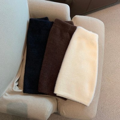 Faldas Mujer Moda Slim Sexy High Waist Wrap Hip Black Furry