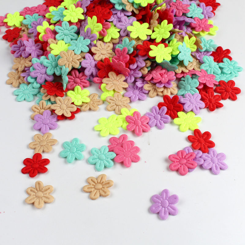 100pcs Artificial Flowers Felt cloth five-petal flower embos