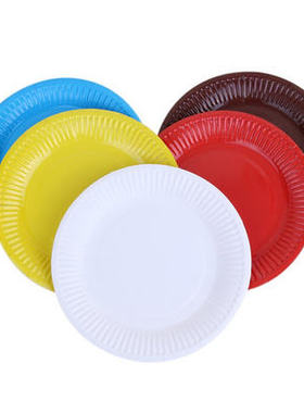 20pcsSet ROUND Paper Party Plates Candy Color 7&quot Plain S