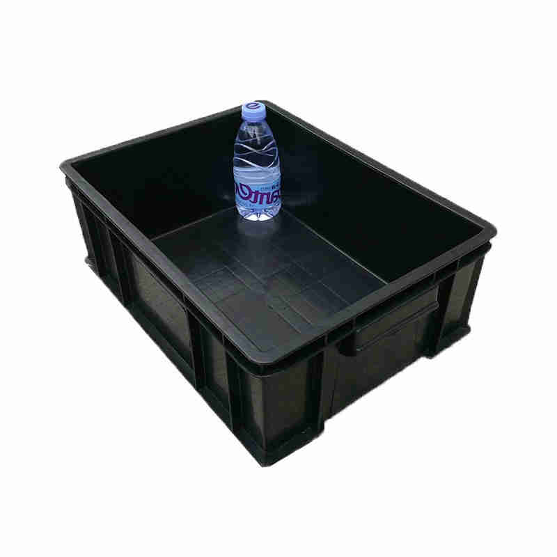 新品中吉万兴超厚周转箱塑料胶零件盒电子元件P盒黑色收纳箱物料