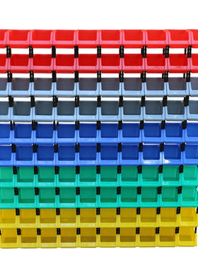 新品塑料零件盒物料盒n工具收纳盒分类箱斜口组合式小货架黄色P0(