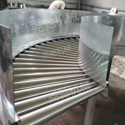 新品滚筒输送机流水线小型无动力B滚筒转弯链板爬坡输送线输送带