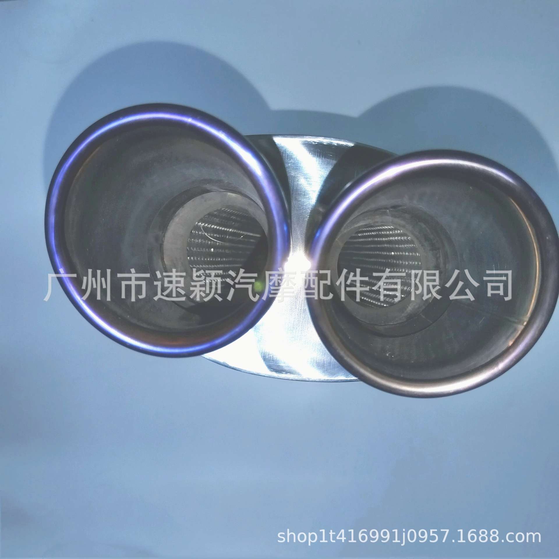 跑车声浪双出直排汽车不锈钢内回压鼓带双出尾喉排气管高性能排气