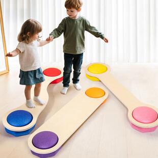 过河石平衡桥独木桥儿童感统训练器材工具平衡木板宝宝玩具幼儿园