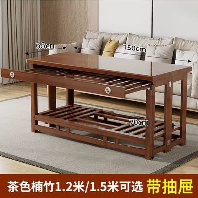 抽拉款抽屉款烤火桌子家用冬季烤火架实木楠竹可折叠正长方形湖南