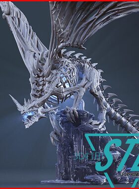 不死族冰霜巨龙Frost Wyrm《魔兽世界》3D打印模型stl数据文件白