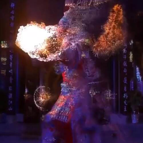 TD视频/摄像头转粒子交互 摄像头霓虹炫彩粒子效果源文件