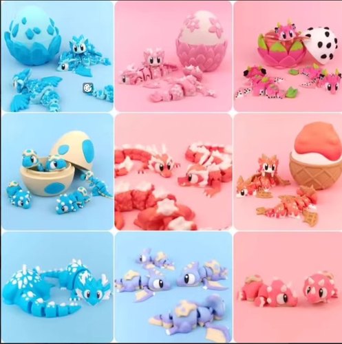 20种最新恐龙宝宝龙宝宝龙蛋套装3D打印图纸模型玩具素材合集