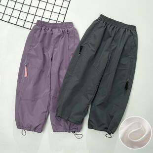 女童裤子2026新款春装运动裤儿童宽松休闲中大童春季冲锋阔腿长裤