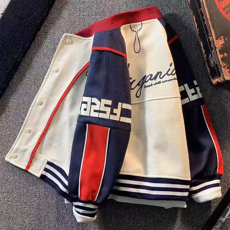 男童春秋棒球服新款拼接炸街外套