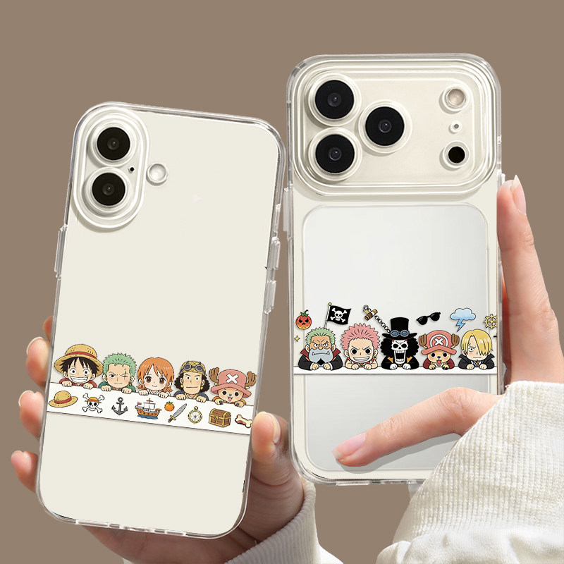 海贼王适用苹果17ProMax手机壳iPhone16Pro可爱15Plus卡通Q版aira周边14创意13路飞12新款11软壳防摔全包外壳