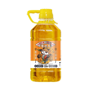 香達人齊魯花生油1.5升桶裝 濃香一級壓榨食用油家用炒菜純植物油