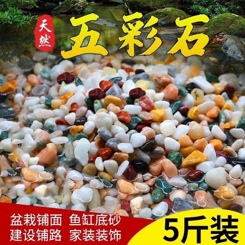 天然五彩石雨花铺底砂多