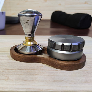 胡桃木咖啡机压粉锤布粉器底座滤纸收纳架各尺寸通用底座