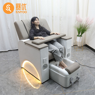 厂家带灯美甲沙发电动按摩沐足椅网红美甲店美睫足疗沙发椅玻璃钢