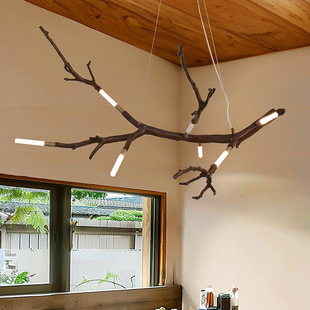 自然复古吊灯树脂仿枯木装饰灯创意个性干树枝树杆树杈造型吊灯