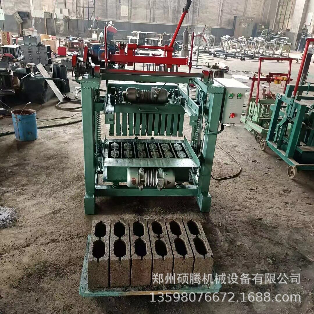 空心六棱水渠制砖机 混凝土建筑垃圾实心砖机 新型液压路面花砖机