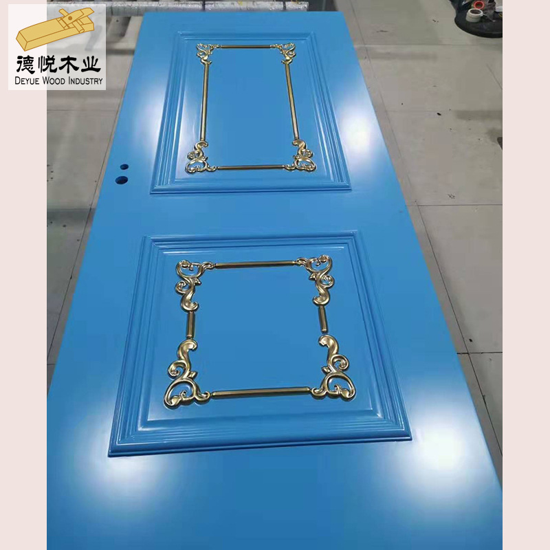 实木复合烤漆门 蓝色轻奢木门 房间卧室门可订厂家防潮