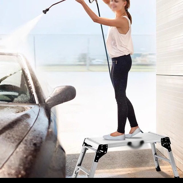 多功能洗车凳子铝合金家用折叠工作台便携二步平台梯马凳折叠梯