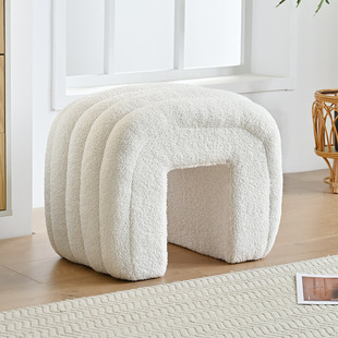 创意北欧换鞋凳床尾拱桥长凳卧室化妆凳子客厅沙发搁脚软板凳方形