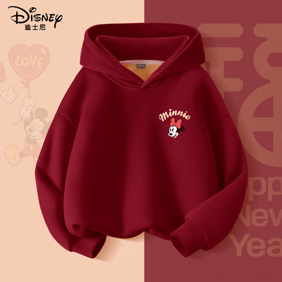 迪士尼女童加绒卫衣秋冬一体绒
