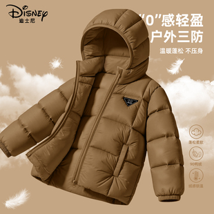 迪士尼男童羽绒服2025新款三防高充绒量冬季鸭绒保暖连帽外套儿童