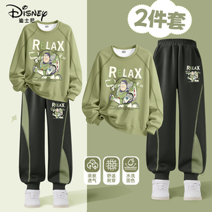 迪士尼男童运动服套装2026新款春季薄款男宝卫衣儿童春装男孩衣服
