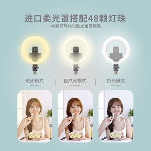 手机自拍杆蓝牙补光灯美颜一体式伸缩杆摄影支架三脚架