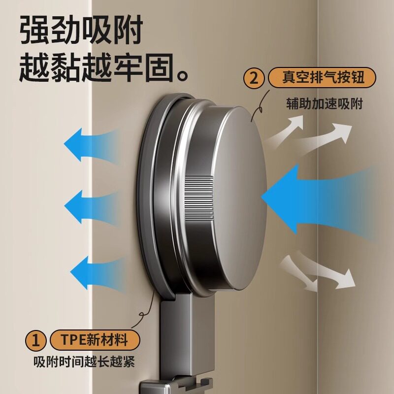 吸盘门后挂钩强力粘胶免打孔强力承重置物架钩子入户门挂衣架收纳