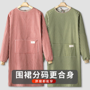 长袖围裙成人罩衣2025新款家用厨房分码加肥加大男女做饭围腰高级