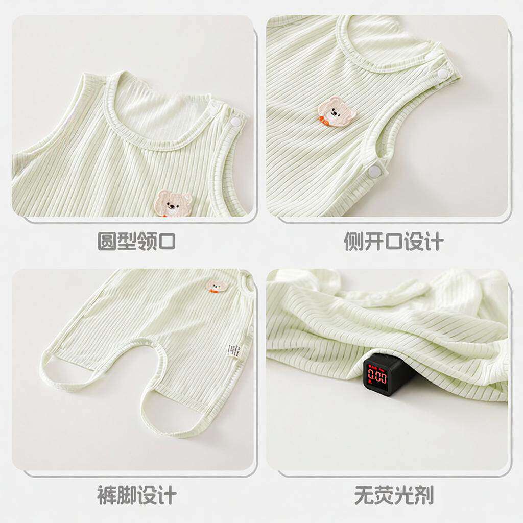 宝宝肚兜夏季衣服薄款半背衣透气婴儿连体衣护肚围背心夏天