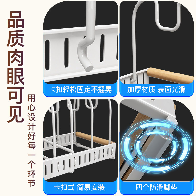 304不锈钢家用伸缩锅盖架 厨房台面锅具置物架橱柜锅架碗碟收纳架