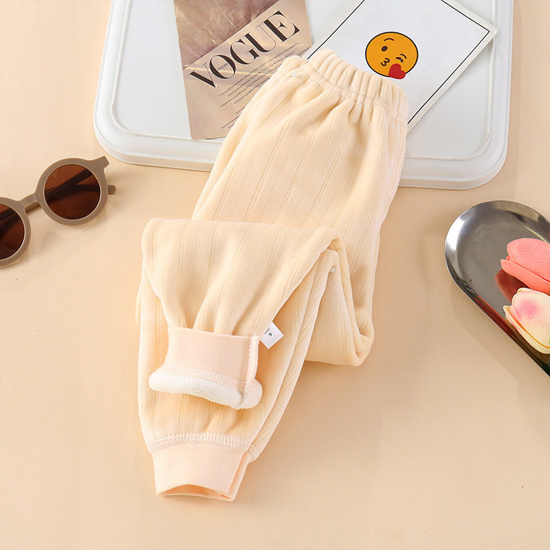 儿童加绒加厚保暖裤校服男童秋裤女童打底裤秋冬长裤一体裤子