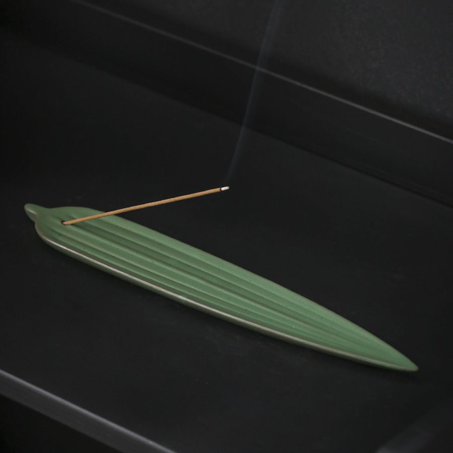 创意陶瓷竹叶线香插新中式香插香炉端午礼品棕叶香炉家居摆件