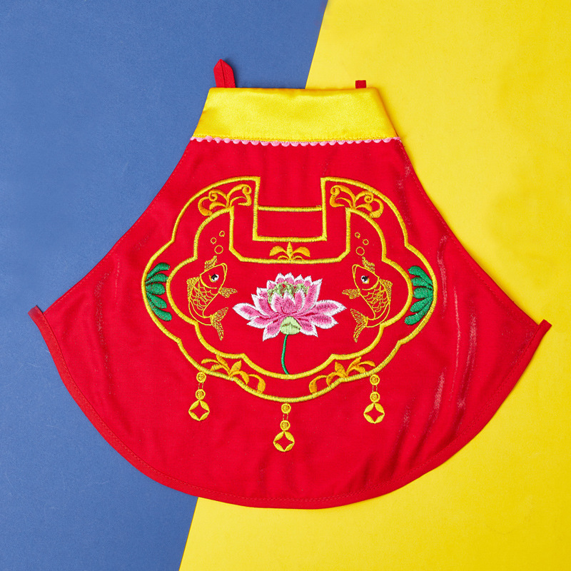 儿童护肚脐刺绣围兜新生婴儿刺绣虎头肚兜男女宝宝0-1岁抓周礼服