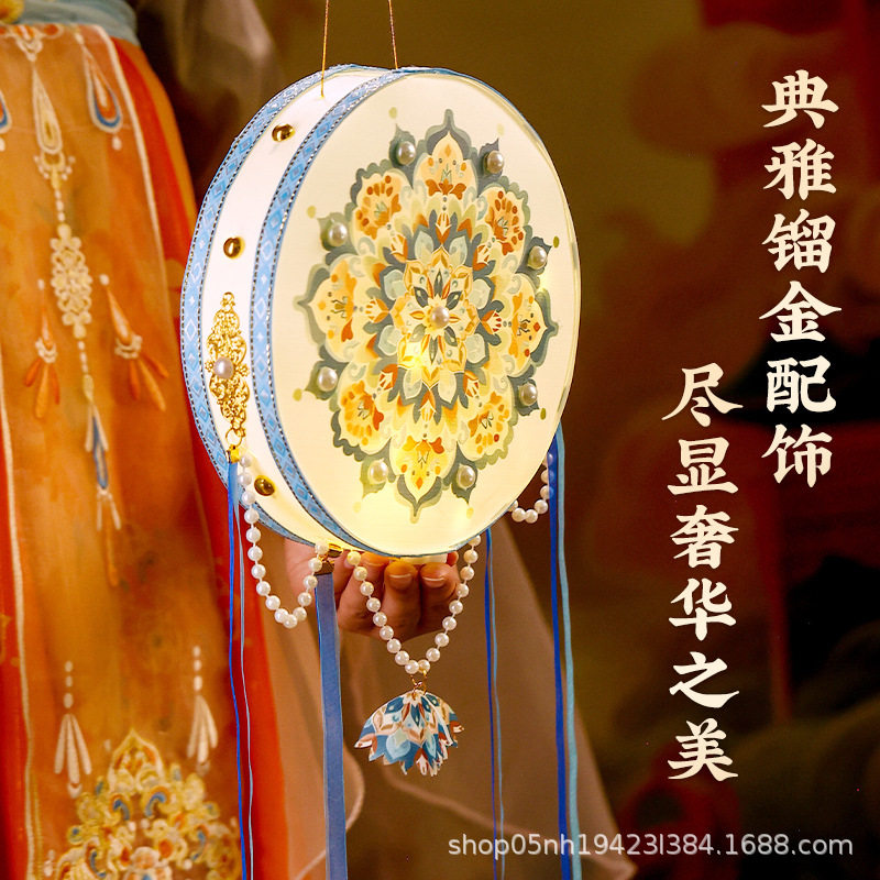 马年春节古风手工灯笼diy材料包儿童手提发光元宵节花灯摆摊