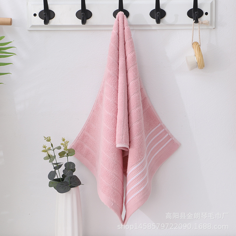 新款棉质丝带横条澡巾40*90回礼加长大三条毛巾加厚赠品
