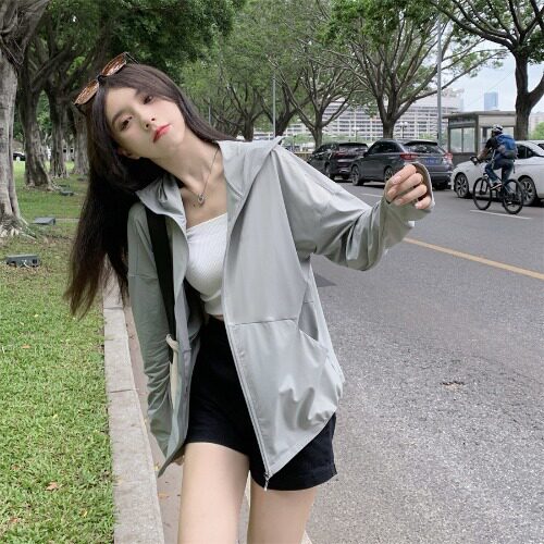 冰丝防晒衣女外套罩衫2023夏季新款防紫外线外线透气开衫轻薄防晒