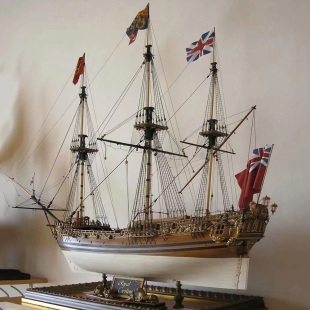 热销1 50木质帆船模型材料法国皇家卡洛琳号船模皇家卡罗里号拼装