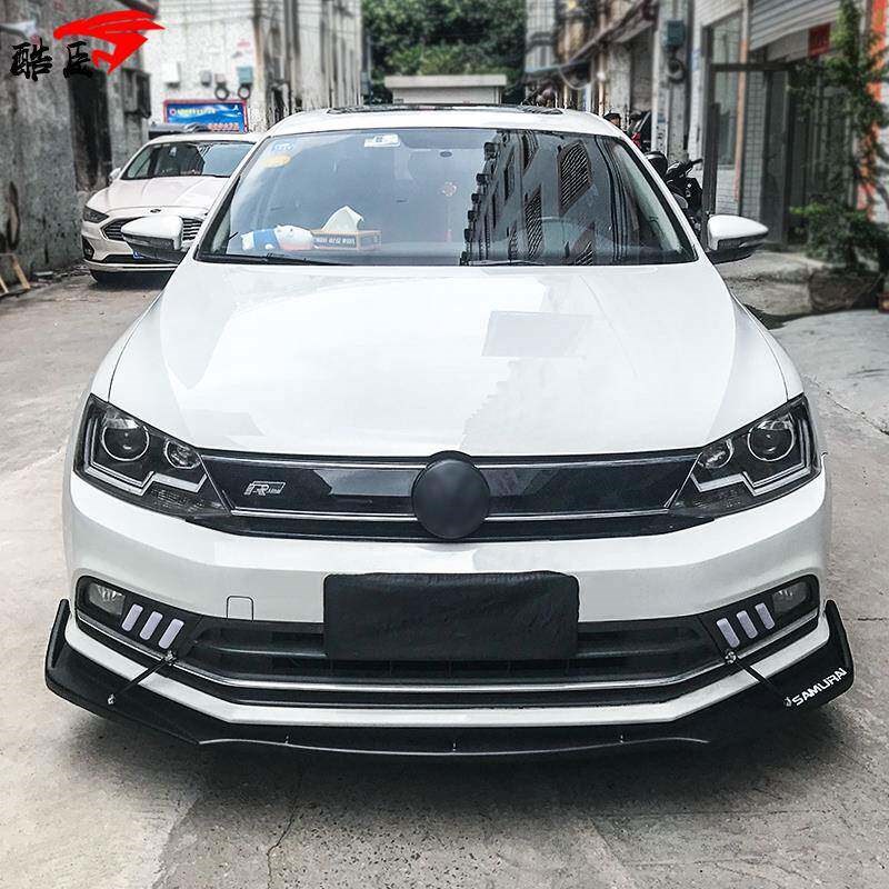 热销适配于速腾前唇前铲改装碳纤纹前铲防撞新速腾前杠大小包围侧
