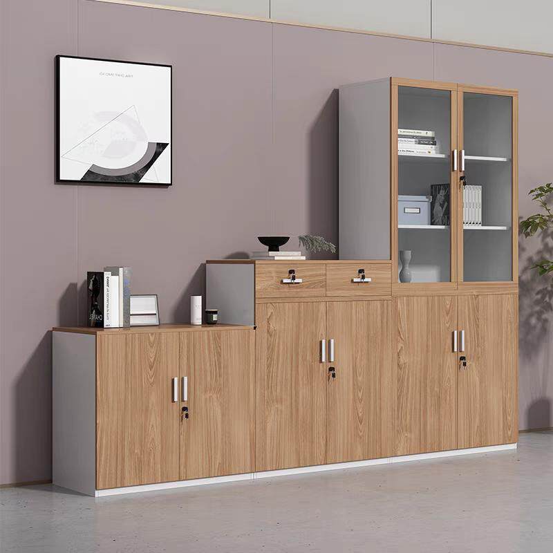 文件柜木制低柜办公书柜与锁组合数据柜高，低柜打印机柜