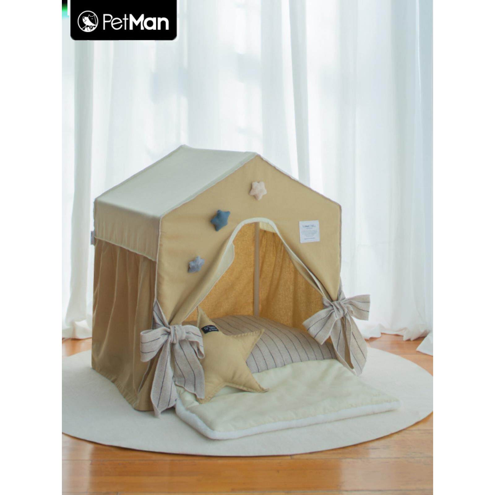 Petman宠物帐篷室内屋猫窝狗屋小尺寸狗窝通用所有季节可拆卸和可