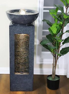 流水财富摆件喷泉吸引财富户外阳台庭院花园循环水帷幕地板景观家