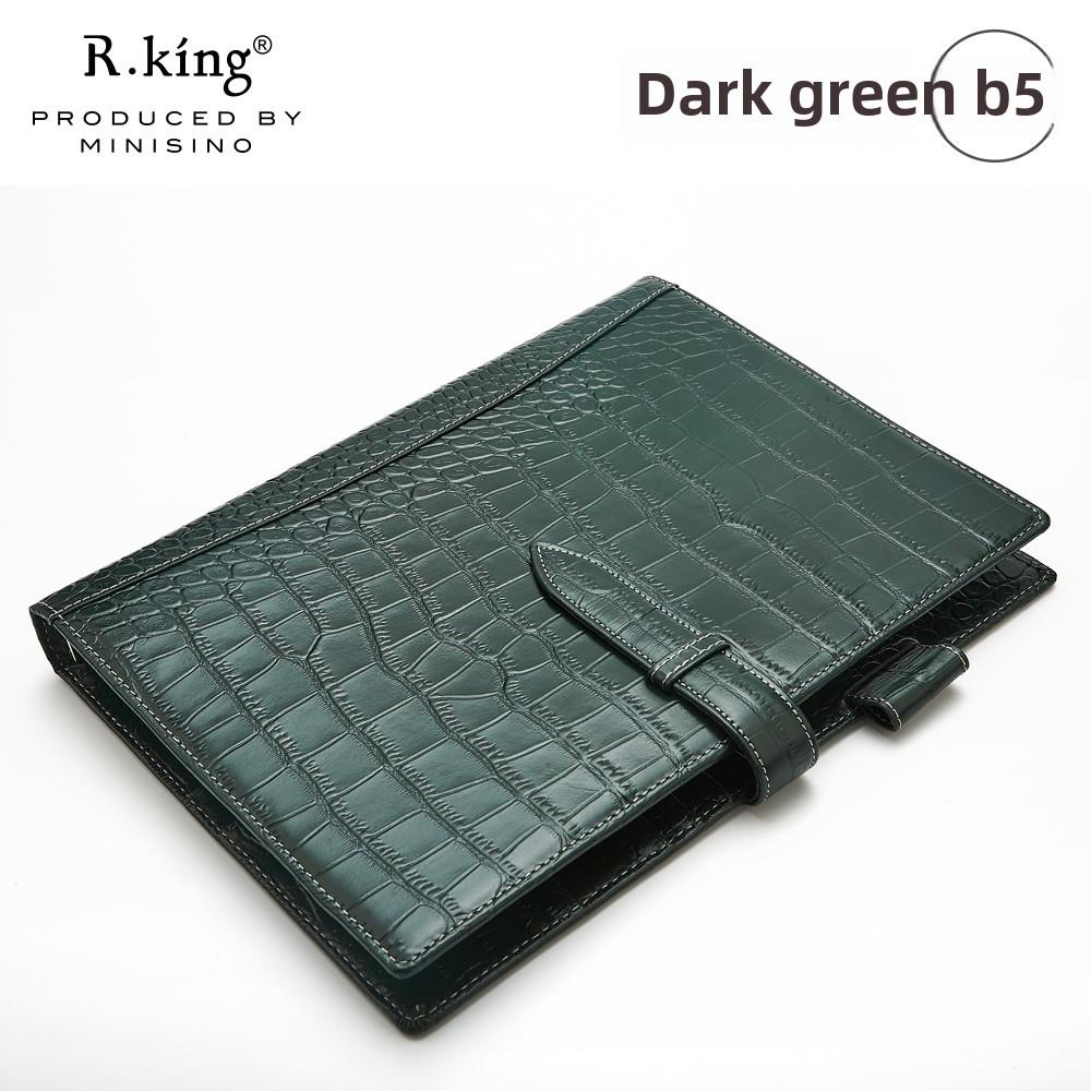 r.king品仕B5A5活页鳄鱼纹牛皮手帐本真皮记事办公文具商务笔记本