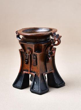 覆古方鼎树脂摆件水晶球底座矿石原石玉石奇石底托晶簇支架展示台