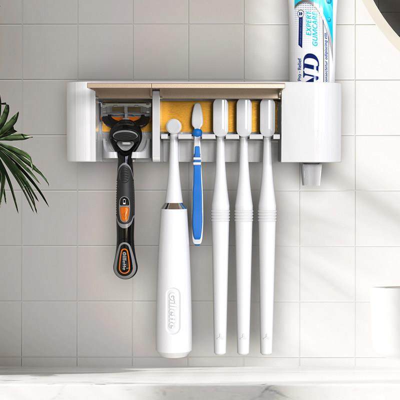 韩国O2care牙刷消毒器智能烘干牙刷架剃须刀置物架牙具免打孔壁挂